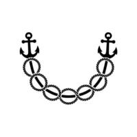 Nautical Chain Anchors and Rope Symbol of Stability vector