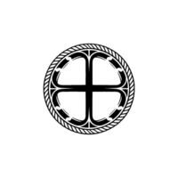 Gothic Circle Emblem, Ancient Symbol, Circular vector