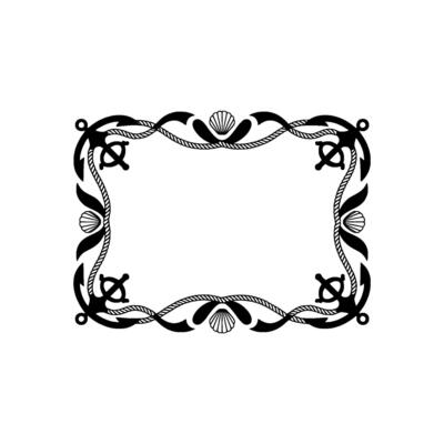 Nautical Frame Vintage Rope, Shells, and Anchor Motif