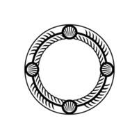 Nautical Shell Border, Circular, Vintage Illustration vector