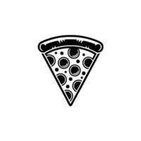 Minimalist Pizza Slice - Modern Food Illustration, Simple vector