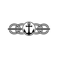 Nautical Anchor Emblem, Vintage Style, Maritime Symbol vector