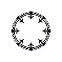 Tribal Circle Emblem, Ancient Symbolism, Minimalist, Decorative vector