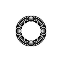Oceanic Circle Emblem, Tribal, Minimalist Motif vector