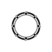 Intricate Rope Circle, Vintage Nautical Motif vector