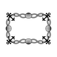Nautical Border Anchors, Shells, and Rope Illustration vector