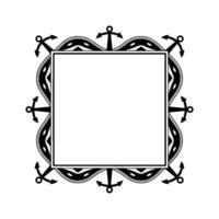 Nautical Anchor Frame, Vintage Style, Minimalist vector