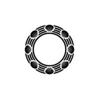 Stylized Seashell Frame, Minimalist vector