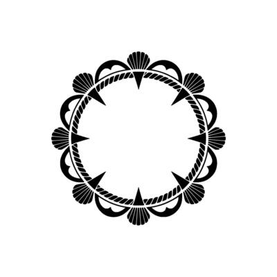 Geometric Oceanic Frame, Stylized Black White