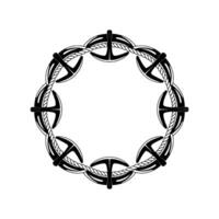 Nautical Circle Anchor Rope Emblem, Vintage Style - Decorative vector