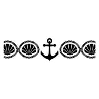 Nautical Charm Seashells, Rope, and Anchor Motif vector