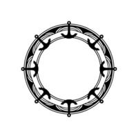 Nautical Anchor Frame, Vintage Maritime, Lineart vector