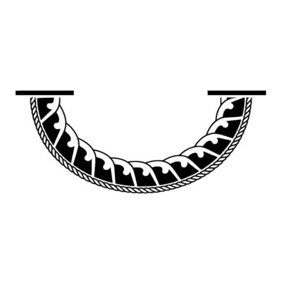 Stylized Wave Crest Ornament, Minimalist