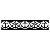 Nautical Border Anchor Rope Decorative Element vector