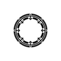 Nautical Anchor Frame, Vintage Style, Circular Emblem vector