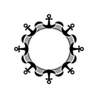Nautical Anchor Frame, Minimalist Maritime vector