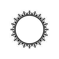 Nautical Circle Frame, Vintage Maritime, Border vector