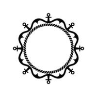 Nautical Border, Anchor Motif, Vintage Frame vector
