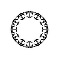 Circular Tribal Motif, Abstract, Minimalist Emblem vector