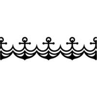 Nautical Border Stylized Anchor Wave vector