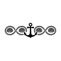 Nautical Charm Anchor, Shells, and Rope Illustration vector