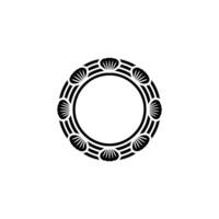 Oceanic Circle Emblem, Shell Motif, Minimalist vector
