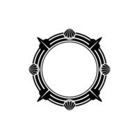 Stylized Seashell Frame, Geometric, Minimalist vector
