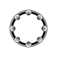 Nautical Circle Shells and Rope Border vector