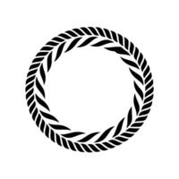 Stylized Laurel Wreath, Minimalist, Circular Emblem - Foliage vector