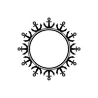 Nautical Anchor Frame, Maritime, Circular Motif vector