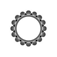 Geometric Seashell Frame, Minimalist - Circle vector
