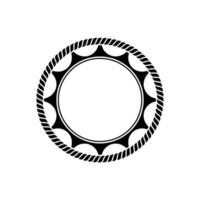 Minimalist Circular Emblem, Nautical Geometric vector