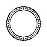 Nautical Circle Frame, Vintage Rope Border, Minimalist vector