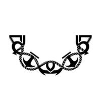 Nautical Chain Anchors Numbers - Vintage Maritime vector