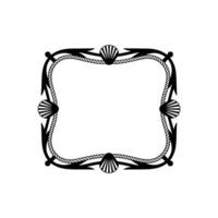 Nautical Frame, Seashell Rope Border, Vintage Illustration vector