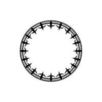 Stylized Tribal Circle Frame, Minimalist - Ornament vector
