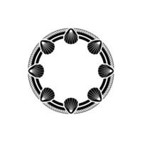 Geometric Seashell Circle, Minimalist - Shells vector