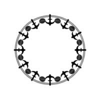 Nautical Circle Anchor Motif, Maritime, Minimalist Emblem vector