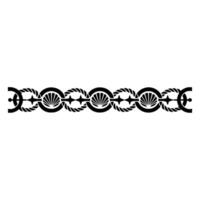 Oceanic Wave Border, Stylized Black White vector