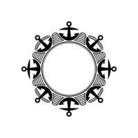Nautical Anchor Frame, Vintage Maritime, Pattern vector