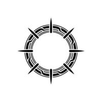 Geometric Tribal Circle, Minimalist, Circular Motif, Symmetry vector