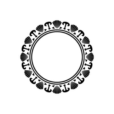 Ornamental Circle Frame, Art Nouveau Motif, Vintage