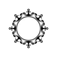Nautical Anchor Frame, Vintage Maritime, Swirls vector
