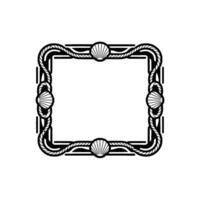 Nautical Frame, Art Deco Shell Border, Vintage vector
