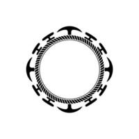 Circular Tribal Emblem, Minimalist, Symbolic Border vector