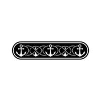 Nautical Emblem Anchor Rope Border vector