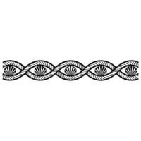 Nautical Cable Border with Seashell Motifs Elegant vector