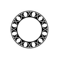 Celestial Circle Lunar Phases in a Stylized Frame vector
