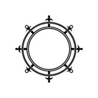 Nautical Frame, Vintage Border, Circular vector