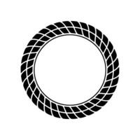 Minimalist Tire Outline, Circular, Modern Emblem vector